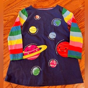 Mini Bode long sleeve planet dress size 5-6yr